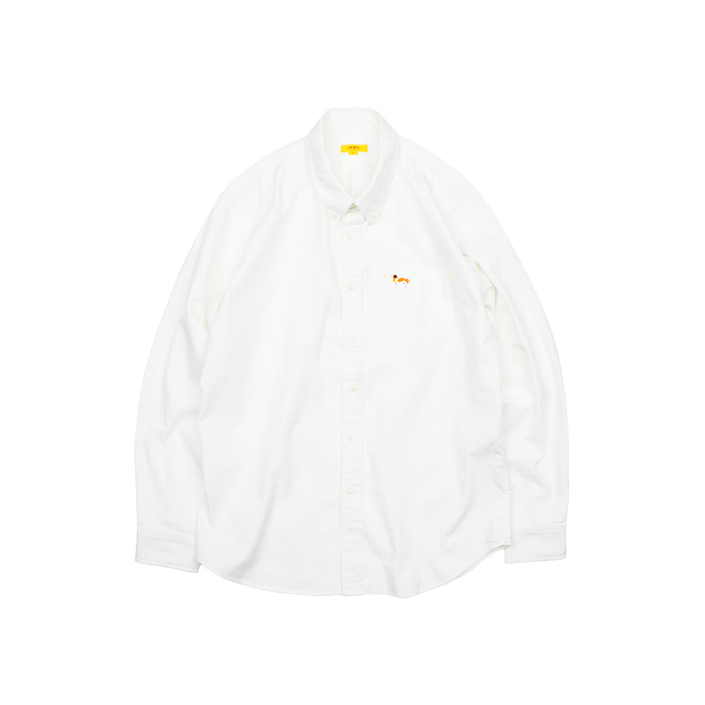 EMBROIDERY OXFORD SHIRT [IVORY]